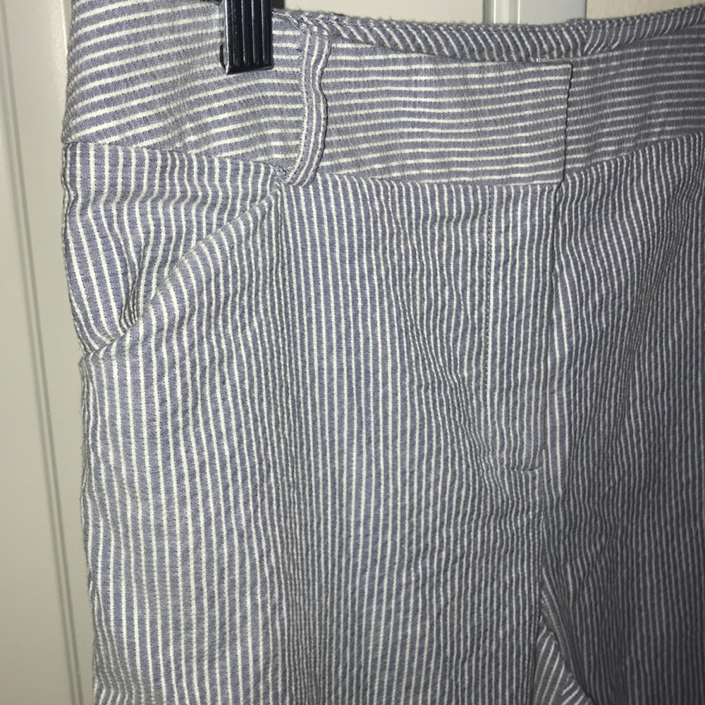 Talbots trousers blue striped s 6 classic style straight leg - Picture 3 of 8